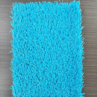 Grama Artificial Anti Estática e Resistente a UV com Altura de Pelo de 25mm e Superfície Azul Personalizável