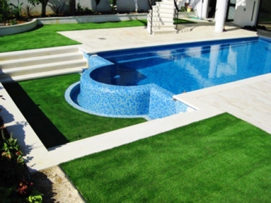 Área de Jogos de Alta Densidade Erva sintética usada para piscinas ou varandas de quintal com grande resistência UV