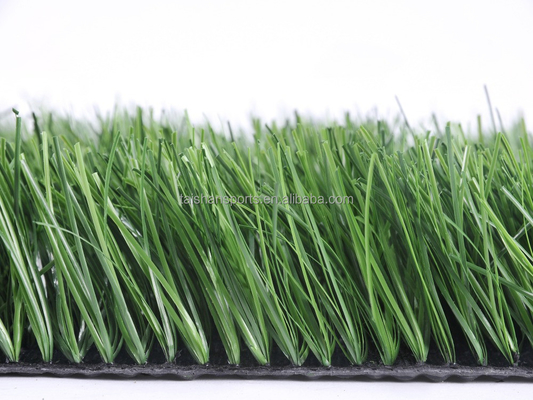 Grama artificial de futebol verde de 5/8" de diâmetro com suporte PP+LENO e adesivo de revestimento de látex SBR