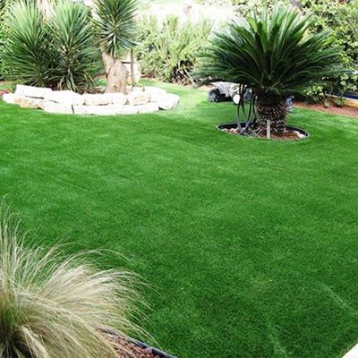 Erva artificial verde de lazer de 30 mm usada para área de animais de estimação ou jardins de telhado com resistência a UV e boa elasticidade