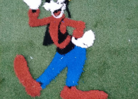 Imagens de animais em fotos Erva artificial de 17 mm com padrão Erva falsa para jardins de infância e jardins