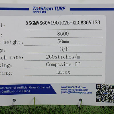 50 mm Altura da pilha 9600 Dtex Resistência UV Erva artificial para paisagismo de lazer