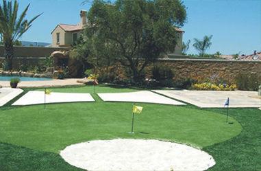 Relva artificial de golfe com alta densidade de altura de pilha de 17 mm e adesivo PU para putting greens sintéticos